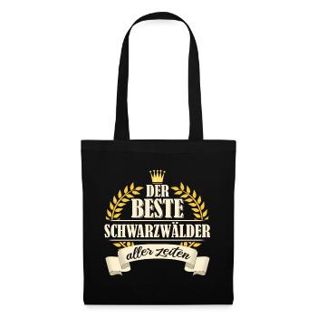 Schwarzwald Schwarzwälder Heimat Spruch - Stoffbeutel - Schwarz - Vorne