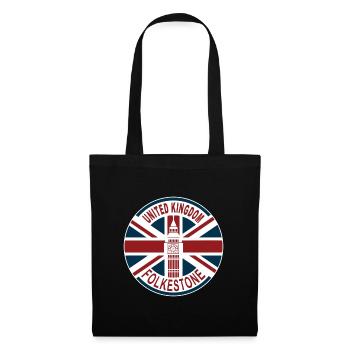 Folkestone Royaume-Uni UK Union Jack British Fl - Sac en tissu - noir - Devant