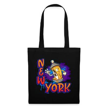 New York Graffiti - Stoffbeutel - Schwarz - Vorne