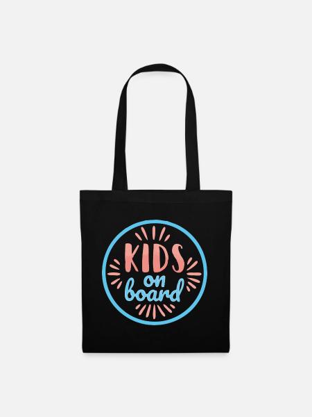 Kinder auf dem Spielbrett Design - Stoffbeutel - Schwarz