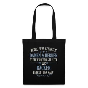 Bäcker Bäckerin Bäckerei Beruf Spruch - Stoffbeutel - Schwarz - Vorne