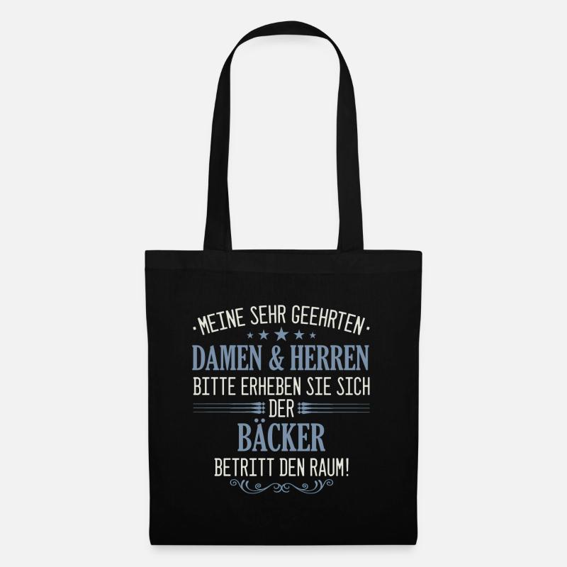 Bäcker Bäckerin Bäckerei Beruf Spruch - Stoffbeutel - Schwarz