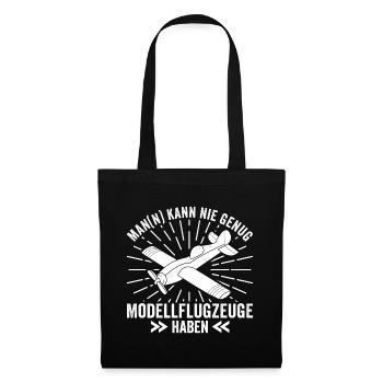 Modellflieger Modellflugzeug Modellbau Spruch - Stoffbeutel - Schwarz - Vorne