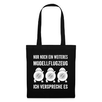 Modellflieger Modellflugzeug Modellbau Spruch - Stoffbeutel - Schwarz - Vorne