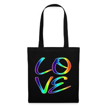 GLEICHHEIT LIEBE RESPEKT - REGENBOGEN LGBTQ - Stoffbeutel - Schwarz - Vorne