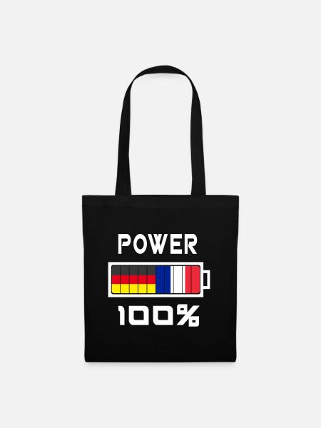 Deutschland und Frankreich Power 100% - Stoffbeutel - Schwarz