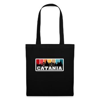 Catane Italie Voyage Souvenir Skyline Silhouette I - Sac en tissu - noir - Devant