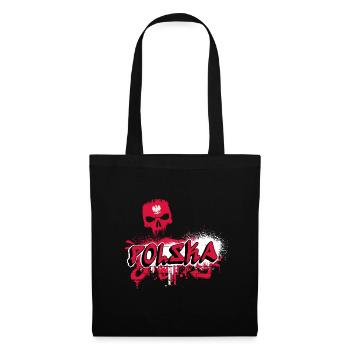Motif crâne de graffiti polonais - Sac en tissu - noir - Devant