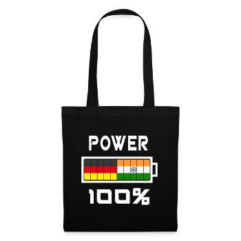 Deutschland und Indien Power 100% - Stoffbeutel - Schwarz - Vorne