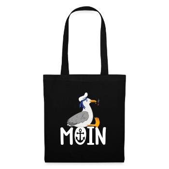 Moin Möwe Seemann - Stoffbeutel - Schwarz - Vorne