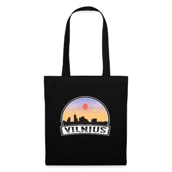Vilnius Lithuania Skyline Vintage Sunset Travel So - Tote Bag - black - Front