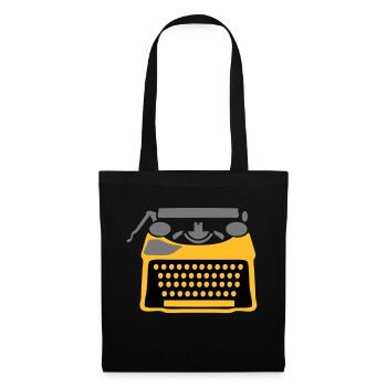 machine ecrire - Sac en tissu - noir - Devant