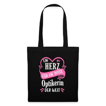 Optiker Optikerin Augenoptiker Augen Beruf Spruch - Stoffbeutel - Schwarz - Vorne