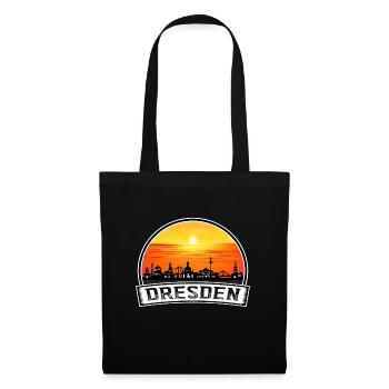 Dresde Allemagne Skyline Vintage Sunset Voyage Souv - Sac en tissu - noir - Devant
