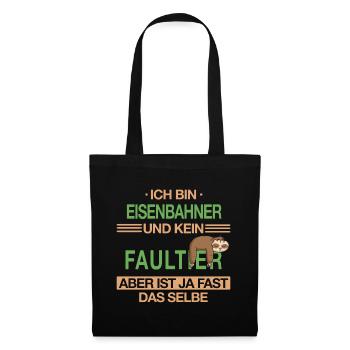 Eisenbahner Lokführer Eisenbahn Bahn Beruf Spruch - Stoffbeutel - Schwarz - Vorne