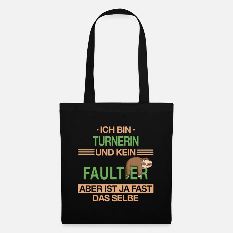 Turnen Turner Bodenturnen Geräteturnen Spruch - Stoffbeutel - Schwarz