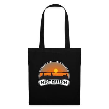 Arequipa Peru Skyline Vintage Sonnenuntergang Reise Souven - Stoffbeutel - Schwarz - Vorne