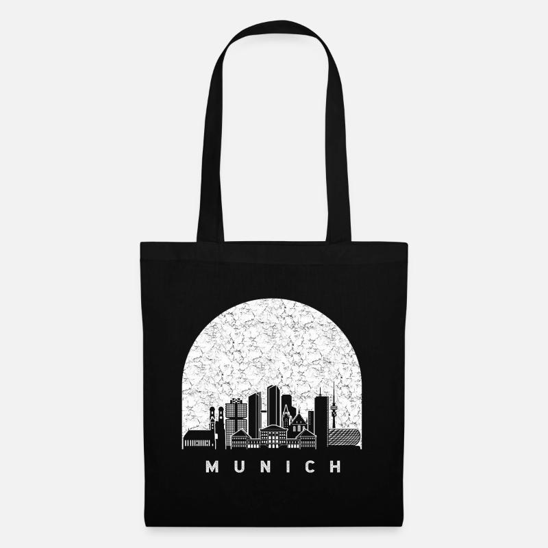 München Deutschland Skyline - Stoffbeutel - Schwarz