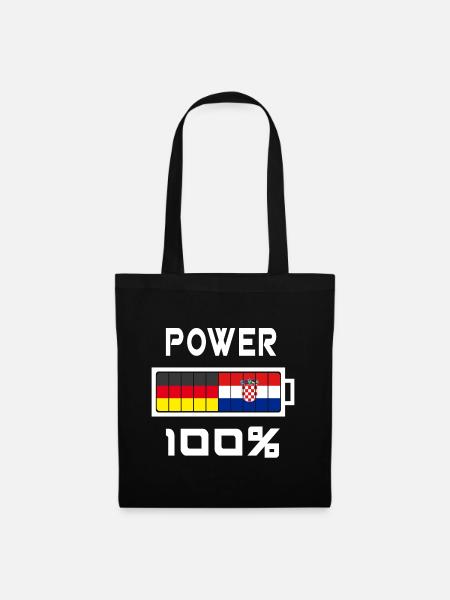Deutschland und Kroatien Power 100% - Stoffbeutel - Schwarz