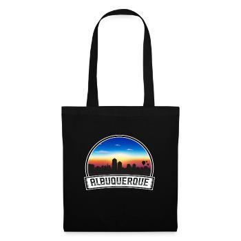 Albuquerque New Mexico USA Skyline Vintage Sonnenuntergang - Stoffbeutel - Schwarz - Vorne