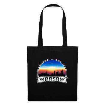 Warschau Polen Skyline Vintage Sonnenuntergang Reise Souven - Stoffbeutel - Schwarz - Vorne