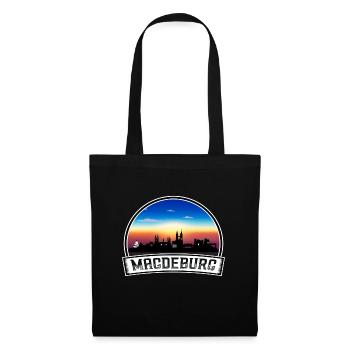 Magdebourg Allemagne Skyline Vintage Sunset Voyage Donc - Sac en tissu - noir - Devant