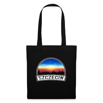 Szczecin Pologne Skyline Vintage Sunset Voyage Souv - Sac en tissu - noir - Devant