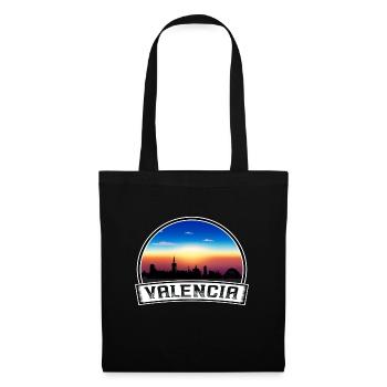 Valencia Spain Skyline Vintage Sunset Travel Souve - Tote Bag - black - Front