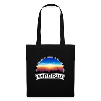 Madrid Espagne Skyline Vintage Sunset Voyage Souveni - Sac en tissu - noir - Devant