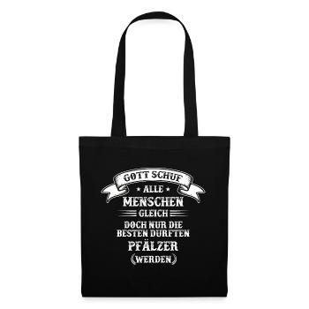 Pfalz Pfälzer Rheinlandpfalz Heimat Spruch - Stoffbeutel - Schwarz - Vorne