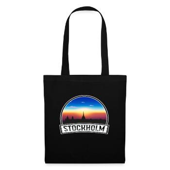 Stockholm Schweden Skyline Vintage Sonnenuntergang Reise Sou - Stoffbeutel - Schwarz - Vorne
