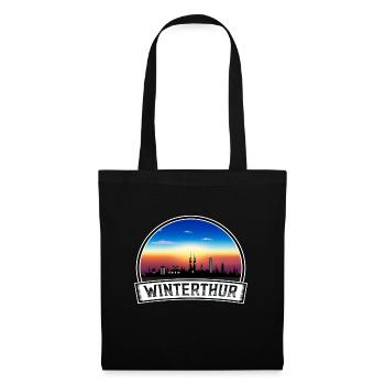 Winterthur Suisse Skyline Vintage Coucher de Soleil Trav - Sac en tissu - noir - Devant