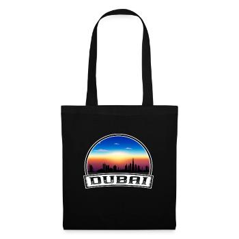 Dubai Uae Skyline Vintage Sunset Travel Souvenir - Tote Bag - black - Front
