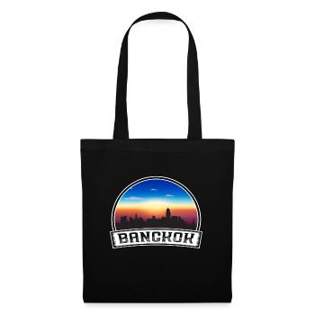 Bangkok Thaïlande Skyline Vintage Sunset Travel Sou - Sac en tissu - noir - Devant