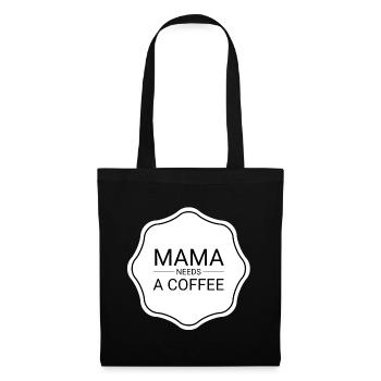 Maman a besoin d’un café Maman Vie Maman - Sac en tissu - noir - Devant