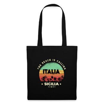 Design de plage vintage Sicile Italie - Sac en tissu - noir - Devant
