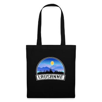 Lausanne Suisse Skyline Vintage Sunset Voyage - Sac en tissu - noir - Devant