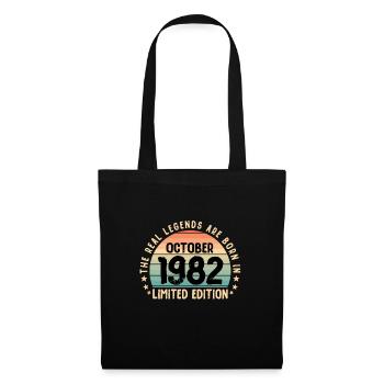 Geboren 1982 Tee Vintage Legend Born im Oktober - Stoffbeutel - Schwarz - Vorne