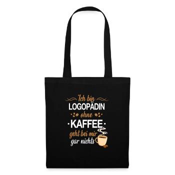 Logopädin Logopädie Rehabilitation Beruf Spruch - Stoffbeutel - Schwarz - Vorne