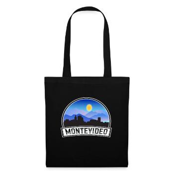 Montevideo Uruguay Skyline Vintage Sonnenuntergang Reisen S - Stoffbeutel - Schwarz - Vorne
