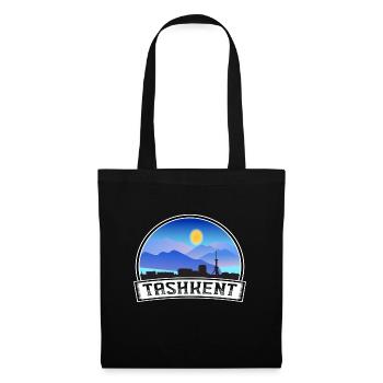 Taschkent Usbekistan Skyline Vintage Sonnenuntergang Reise - Stoffbeutel - Schwarz - Vorne
