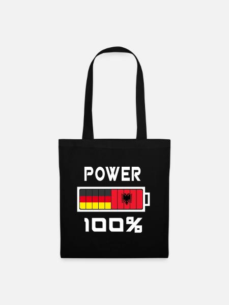 Deutschland und Albanien Power 100% - Stoffbeutel - Schwarz