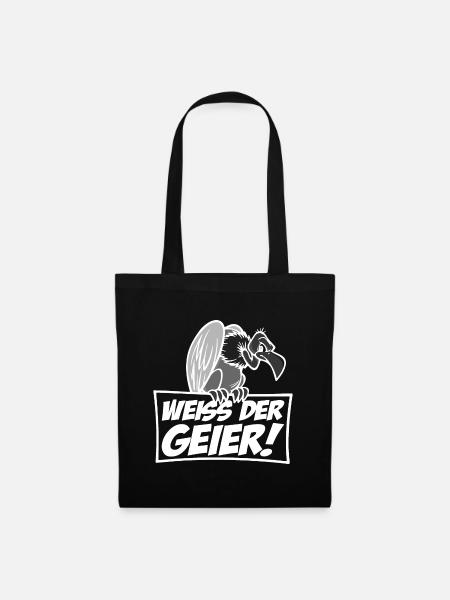 Weiss der Geier - Stoffbeutel - Schwarz