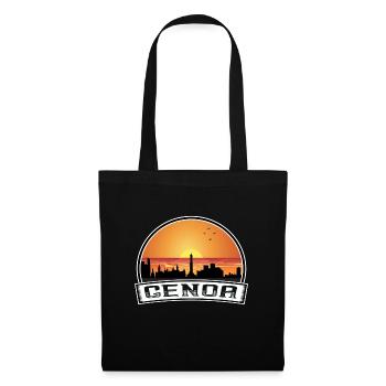 Gênes Italie Skyline Vintage Sunset Voyage Souvenir - Sac en tissu - noir - Devant