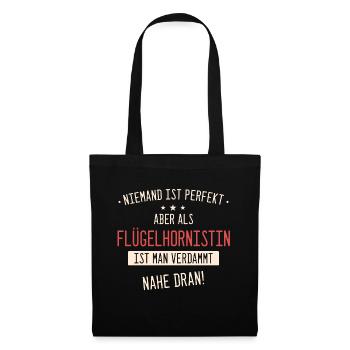 Flügelhornistin Flügelhorn Horn Instrument Spruch - Stoffbeutel - Schwarz - Vorne