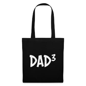 Papa 3 Vater von drei Kindern Vatertag - Stoffbeutel - Schwarz - Vorne