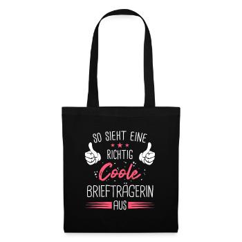 Briefträgerin Postbotin Paketdienste Beruf Spruch - Stoffbeutel - Schwarz - Vorne
