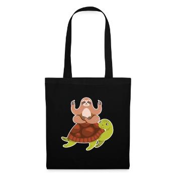 Paresseux équitation tortue paresseuse paresseuse tortue paresseuse - Sac en tissu - noir - Devant