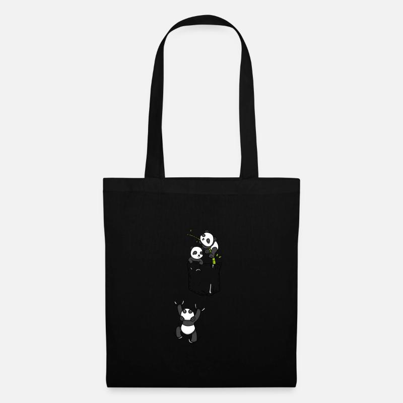 Panda - Stoffbeutel - Schwarz