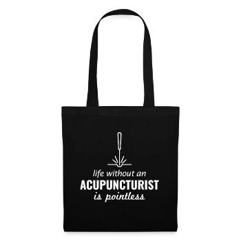 Acupuncture Acupuncteur Médecine chinoise Drôle - Sac en tissu - noir - Devant
